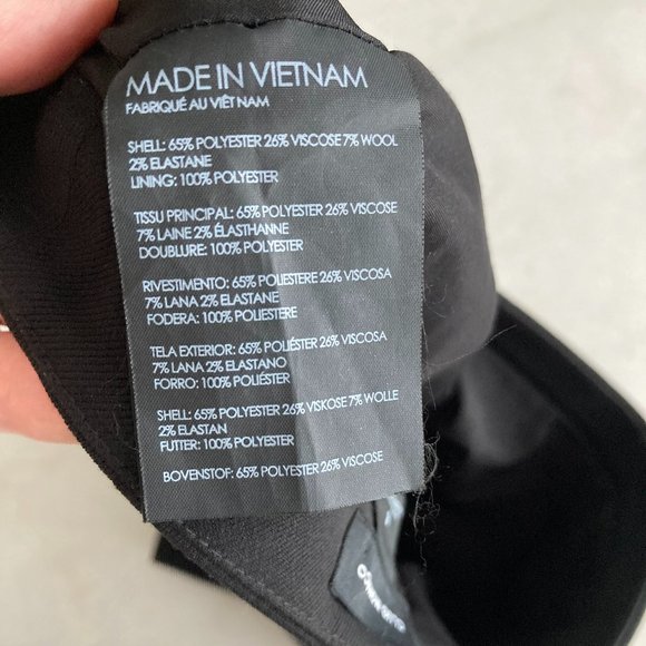 Club Monaco black & tan A-line skirt (size 8), side pleats, neutral basic - Picture 4 of 4